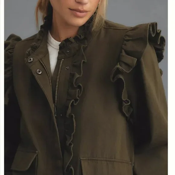 Brand New DOLAN Ruffled Utility Jacket - Picture 7 of 13